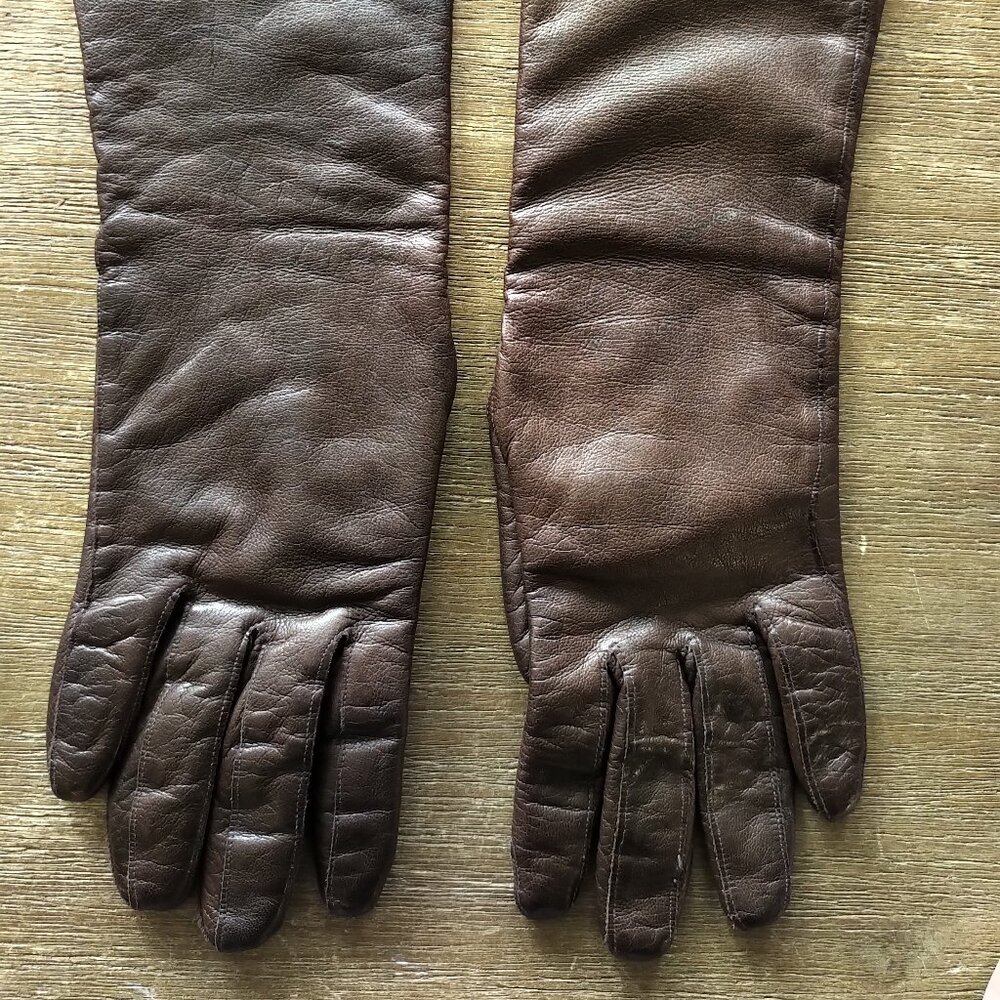 Vintage Italian Leather Gloves - Womens Size 6.5